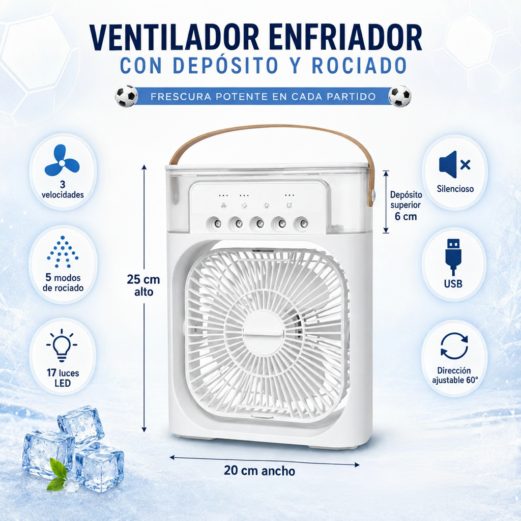 Ventilador Portátil 3 en 1 con Efecto Hielo | BrisaGo